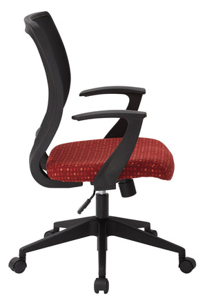 OSP Home Furnishings Screen Back Mesh Task Chair with Lumbar Support and T Arms for Home Office Use Ruby EM51022N-K114