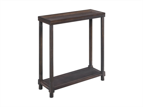 English Elm Narrow End Tables Set of 2 with Open Lower Shelf Slim Wood Living Room Accent Espresso B2751P436464