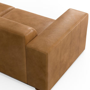 English Elm Rex 2-Seater Sectional Sofa With Right Chaise In Premium Sienna Leather - Modern Comfort & Style B136P199242-GIGA