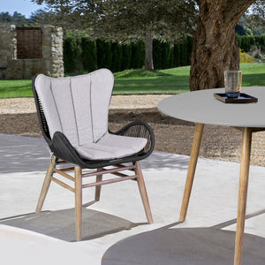 English Elm Mateo Outdoor Dining Chair Solid Eucalyptus Frame with Hand-woven Charcoal Rope Seat B2736P464846