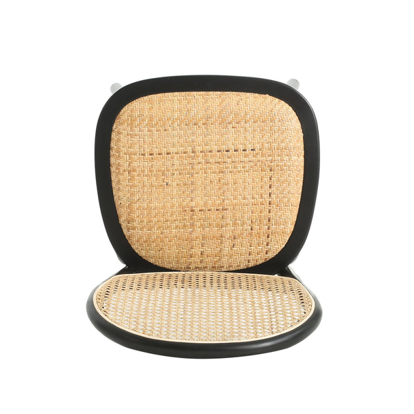 English Elm Christopher Knight Home® - DINING Chairs with Birch Wood Frame and Rattan Backrest, Foam Seat, Vintage Curved Design, Set of 2 Black N779P192530B