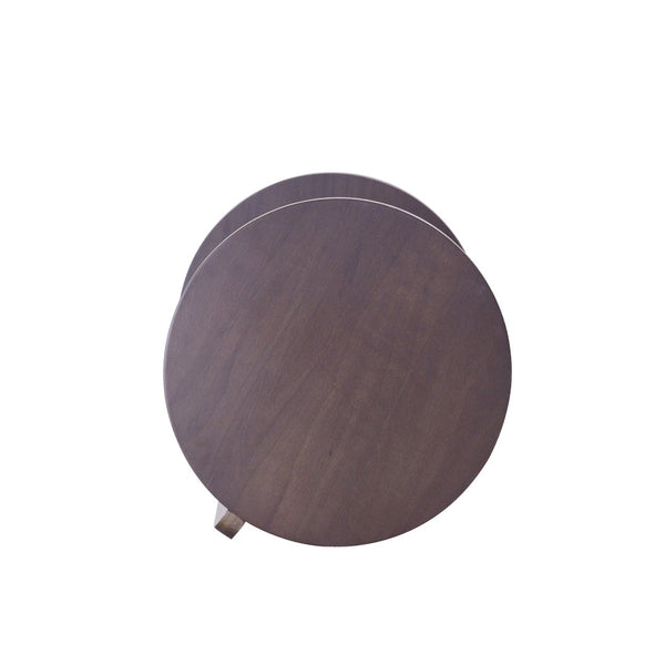 English Elm 32.68 Inch Black Oak Veneer Nesting Round Coffee Table Set for Modern Living Rooms W2899P435700