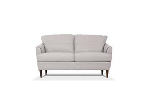 English Elm Helena Italian Leather Loveseat Mid-century Walnut Legs Pearl Gray Refined Seating B2726P496936
