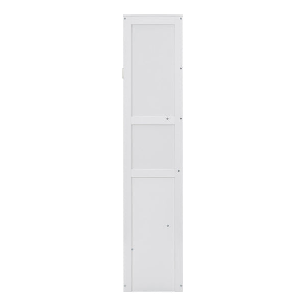 English Elm Full Size Murphy Wall Bed with Integrated Shelving for Studio or Guest Room Use LP000692AAK-2