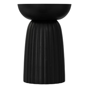 English Elm Boyd Solid Mango Wood Accent Table Hand Carved Artisan Piece for Modern Living Black B136P414662