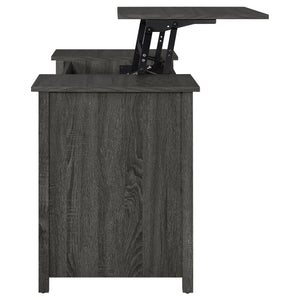 English Elm Rayna Weathered Grey Lift-Top 4-Drawer Office Desk with Easy-Glide Storage and Brushed Zinc Hardware B062P351423