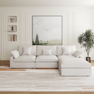 English Elm Sky Cloud Slope Sectional Sofa – Modular Linen L-Shaped Design With Washable Covers & Comfort B341S00029-GIGA