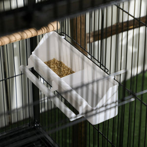 English Elm Pawhut Double Stacked Aviary Steel Bird Cage with Rolling Casters for Small Birds W2225P173760