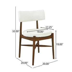 English Elm Christopher Knight Home® - Mid Century Modern Dining Chairs - Walnut & Beige Comfort With Sculpted Back For Versatile Use N771P205425T