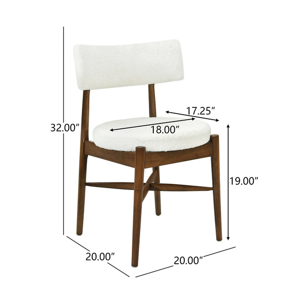 English Elm Christopher Knight Home® - Mid Century Modern Dining Chairs - Walnut & Beige Comfort With Sculpted Back For Versatile Use N771P205425T