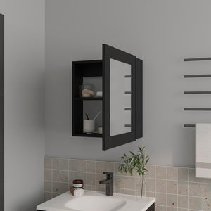 English Elm Medicine Cabinet Hailey Black — Mirrored Wall Cabinet with Two 9"x16.5" Shelves, Compact Storage Solution B092P238754