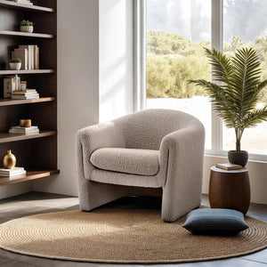 English Elm Contemporary Swivel Chair with Curved Backrest and Metal Legs, Blue Fabric, Contrast Welt Accent Mushroom 34 L x 31 W x 31 H B2741P391212