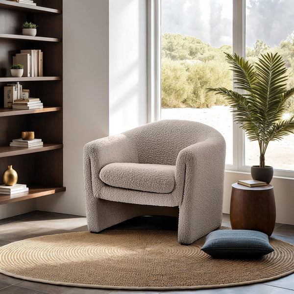 English Elm Contemporary Swivel Chair with Curved Backrest and Metal Legs, Blue Fabric, Contrast Welt Accent Mushroom 34 L x 31 W x 31 H B2741P391212