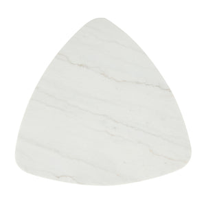 English Elm Contemporary 3-Piece Table Set: Triangle Coffee Table & Square End Tables With Marble Top Storage B2741S00644