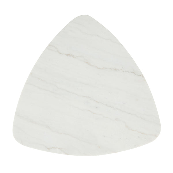 English Elm Contemporary Triangle Coffee Table With Marble Top & Bottom Storage - Chic Living Room Accent Piece B2741P395100