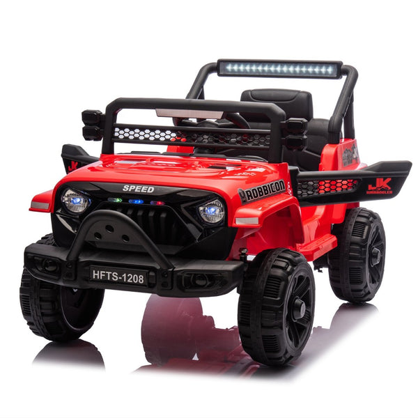 English Elm 12v Kids Electric Ride on Truck with Parental Remote Four Wheel Suspension and Led Lights Red W1578P187461