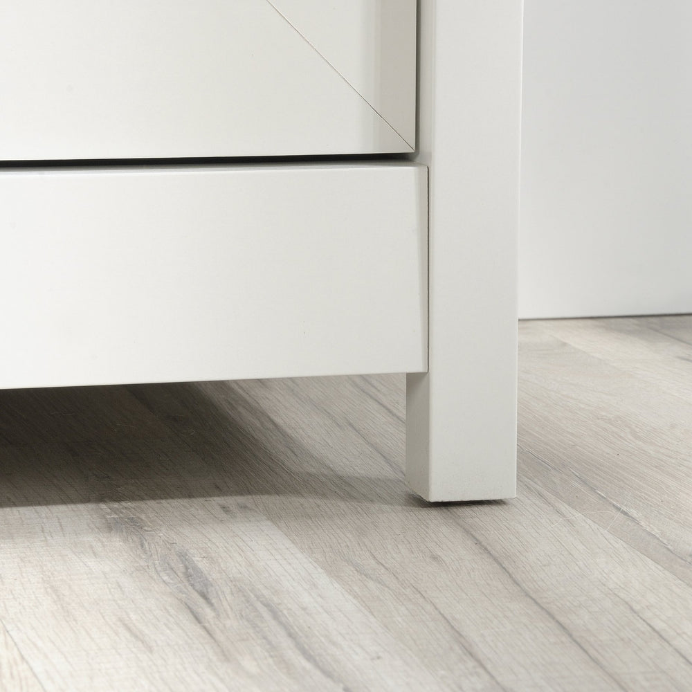 English Elm Library Cabinet With Doors – White Finish, Adjustable Shelving, Stylish Storage For Any Room B356P402687