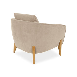 English Elm Accent Armchair Upholstered Low Profile Reading Chair with Lumbar Pillow Modern Living Room Seat Beige W2308P462642