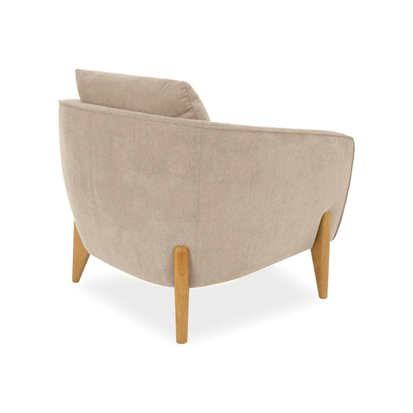 English Elm Accent Armchair Upholstered Low Profile Reading Chair with Lumbar Pillow Modern Living Room Seat Beige W2308P462642