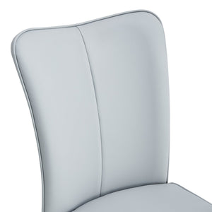 English Elm Table And Chair Set - Modern Black Wood Grain Dining Table With 4 Light Gray Pu Chairs, Stylish & Durable W1151S04183-GIGA