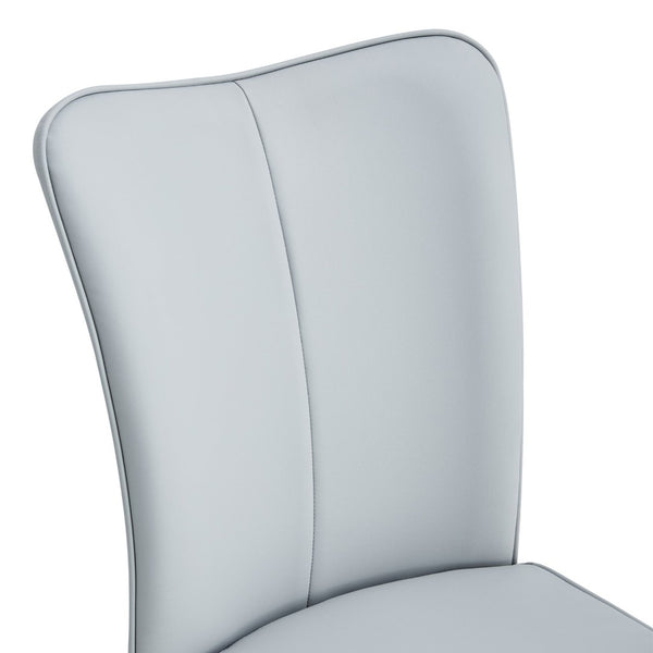 English Elm Table Set: Modern Black Wood Grain Mdf Dining Table With 6 Stylish Light Gray Pu Chairs For Luxury W1151S04184-GIGA