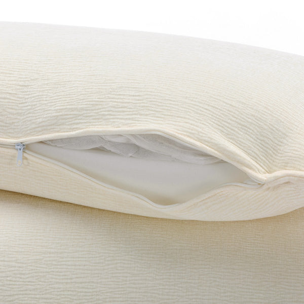 English Elm 111" Sectional Sofa Chenille Upholstered with Removable Ottoman, USB Ports, Cup Holders & Storage Box Beige N719S001480A