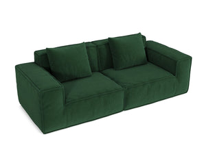 English Elm Modular Modular Sofa: Versatile Cloud Velvet Sofa Bed In Green, Perfect For Comfort & Space-Saving Solutions W3147S00027