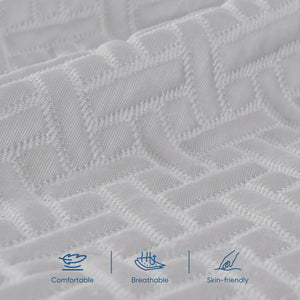 English Elm 3 3-Inch Gel Infused Memory Foam Mattress Topper Cal King Cooling Bamboo Cover Anti-Slip T3950P401150