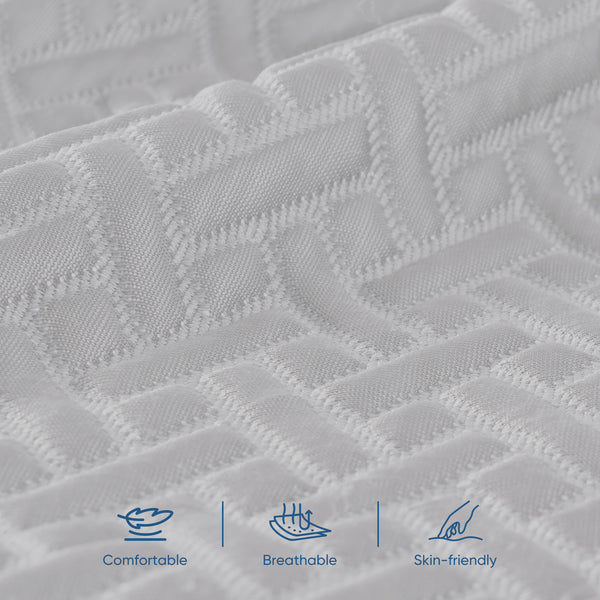 English Elm 3 3-Inch Gel Infused Memory Foam Mattress Topper Cal King Cooling Bamboo Cover Anti-Slip T3950P401150