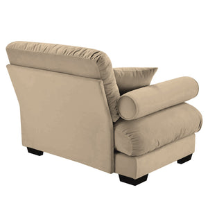 English Elm Milano Velvet Sectional Sofa with Bolster Arms Cloud Cushions Lounge Living Room W714P293241