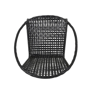 English Elm Christopher Knight Home® - Polyethylene PE Wicker 2-Person Seating Group — Weather-Resistant Rattan & Metal, Sleek Patio Set 66628.00BLK_66627.00BLK
