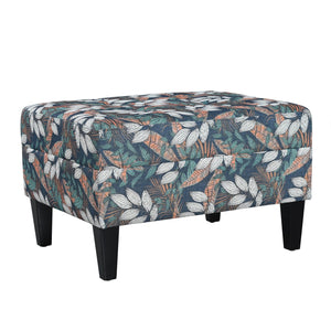 English Elm Christopher Knight Home® - OTTOMAN Mid-Century Fabric Upholstered Footrest with Plush Foam Cushion and Tapered Birch Legs, Versatile Seating Blue,Green,Orange N770P197082A