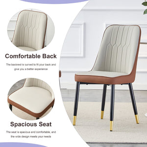 English Elm Table Modern Extendable Wood Mdf Dining Set With 6 Pu Chairs - Perfect For Any Gathering Space! W1151S03939-GIGA