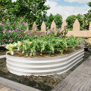 English Elm 2Pcs Galvanized Raised Garden Bed Kit 8x4x1ft – Heavy-Duty Rust-Resistant Modular Planter Set W840P310528