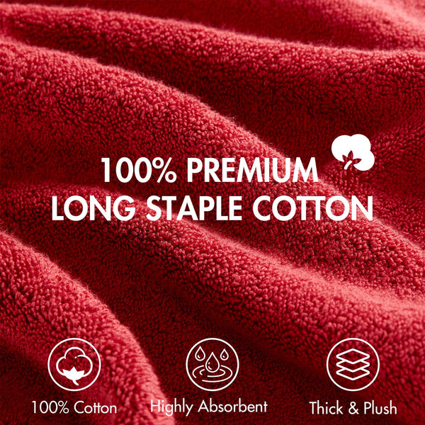 English Elm Ultra-Soft Cotton Bath Sheet Set 34x68 Inch 2-Pack - Plush, Highly Absorbent Towels for Home Spa Comfort Red 14.5 L x 10.5 W x 9 H B035P294491