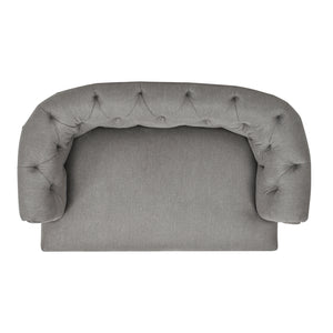 English Elm Jennifer Taylor Home - Kiki Chesterfield Dog Sofa Bed with Tufted Rolled Back, Plush Dual Foam Comfort, Durable Velvet (37") Gray B2719P238245