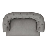 English Elm Kiki 36.5" Chesterfield Dog Sofa Bed, Medium, Uptown Gray Stain Resistant High Performance Polyester