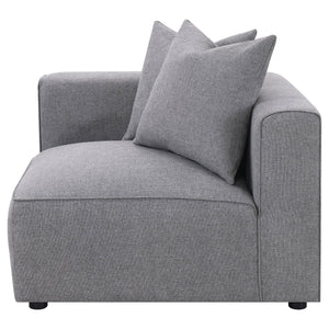 English Elm Amherst Grey Corner Chair With Accent Pillow - Modern Comfort, Versatile Design For Any Space B062P358231
