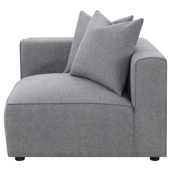 English Elm Amherst Grey Corner Chair With Accent Pillow - Modern Comfort, Versatile Design For Any Space B062P358231