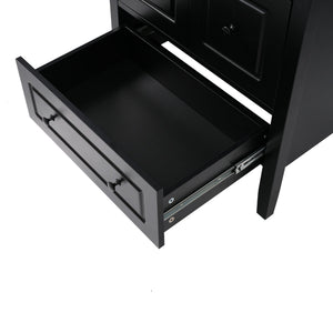 English Elm Christopher Knight Home® - 24 Freestanding Retro Bathroom Vanity with Ceramic Sink, Soft-Close Cabinet & Drawers, Painted MDF Finish Black N759P292551B