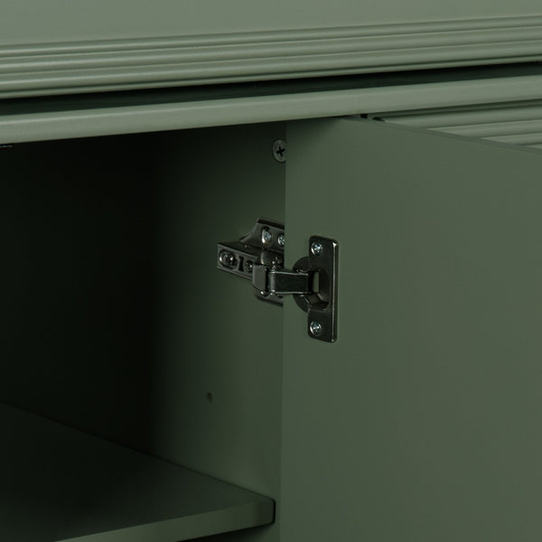 English Elm 35.6" Freestanding Bathroom Vanity with Roman Column Base and Ceramic Integrated Sink W1801S00008