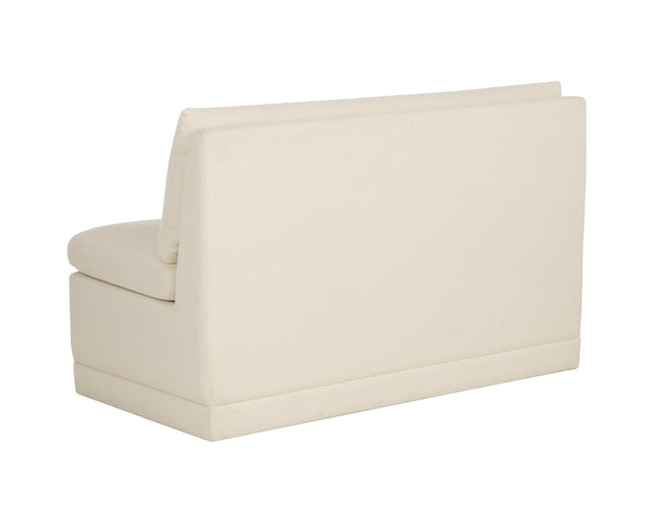 Sunpan DONATELLA Banquette - Elegant Zenith Alabaster Upholstered Seating for Dining & Lounge Spaces 112529