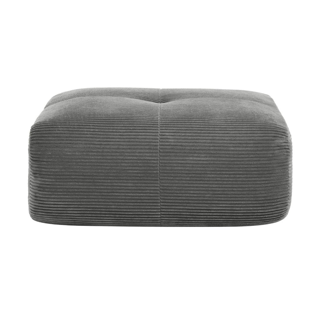 English Elm Hamlet Modular Corner Sectional Sofa with Corduroy Upholstery and Throw Pillows Included Grey W714P323649