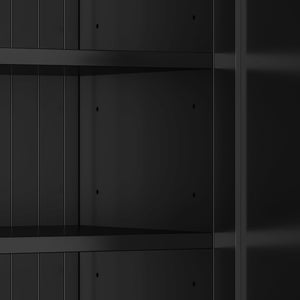 English Elm VIBE Hall Tree with Bench and Cabinets for Entryway — Adjustable Shelves, Drawers, Sturdy MDF Organizer Black SJ000139AAB