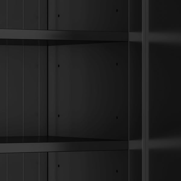 English Elm VIBE Hall Tree with Bench and Cabinets for Entryway — Adjustable Shelves, Drawers, Sturdy MDF Organizer Black SJ000139AAB