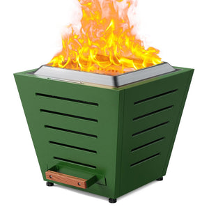 English Elm 20 20 Inch Smokeless Fire Pit Stainless Steel Portable Wood Burning Fire Bowl with Pull-Out Ash Tray Handles Green W944P272828
