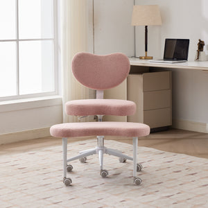 English Elm Meditation Chair Plus - Plus-Size Cross-Legged Swivel Seat with Memory Foam, Lumbar Support, Pink W1143P360516