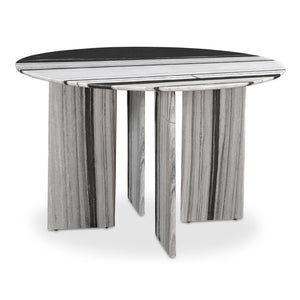 English Elm Celia Round Marble Dining Table with Bold Veining for Elegant Rooms B2769S00005