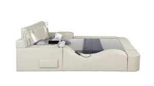 English Elm ZOYA King Beige Smart Bed with Massage Chaise, Bluetooth Speakers, USB Charging, Storage & Lights B009S01007