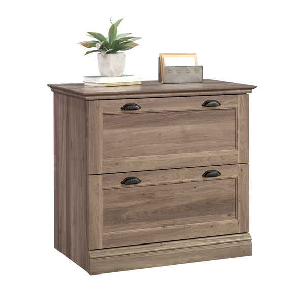 English Elm Lateral File Cabinet In Warm Brown Finish - Durable, Smooth-Gliding Drawers For Organized Workspaces B356P402598